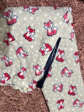 Source Unknown Gray Pajama Pants with Red Fox Print